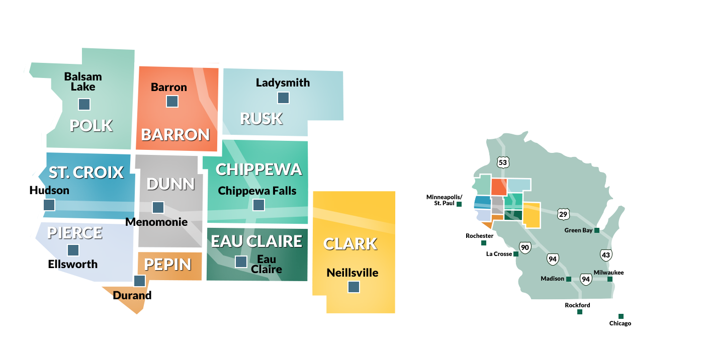 map of WI